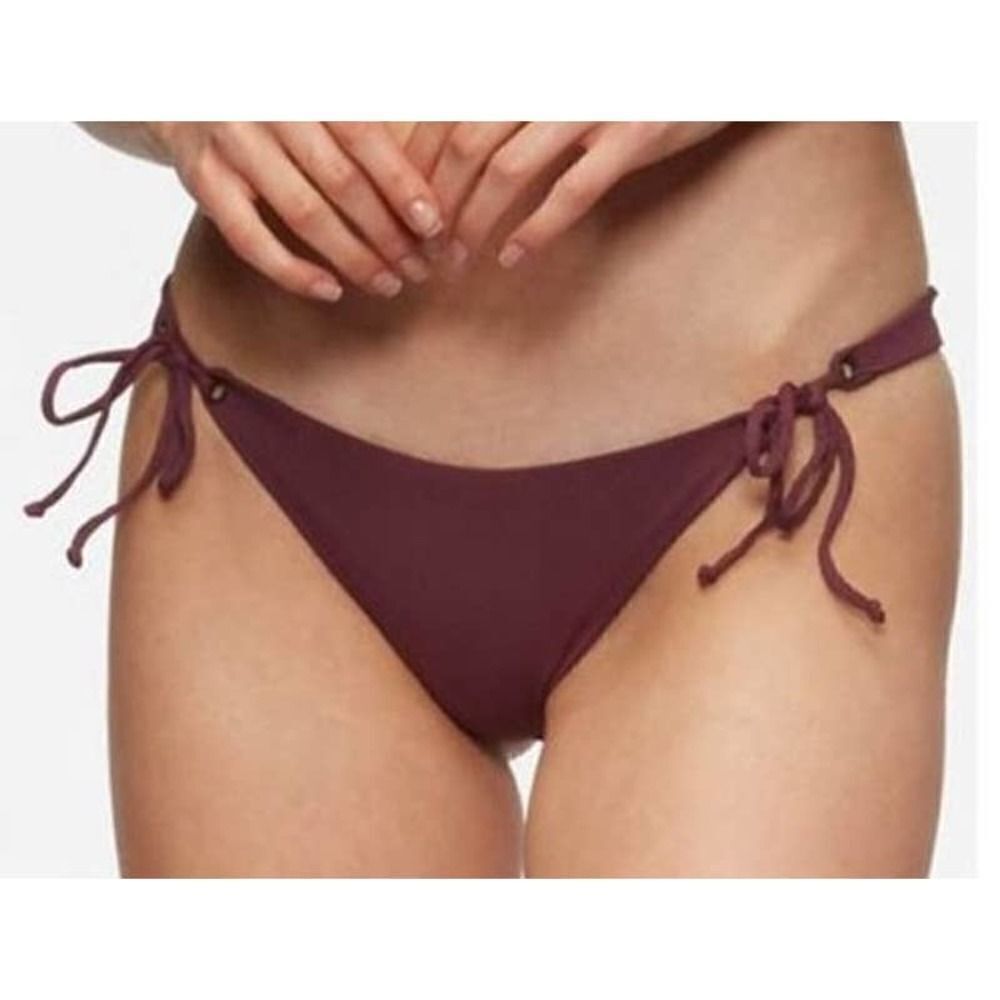 Tavik Ricci Womens Merlot New Tie Side minimal Bikini Swim Bottom Medium